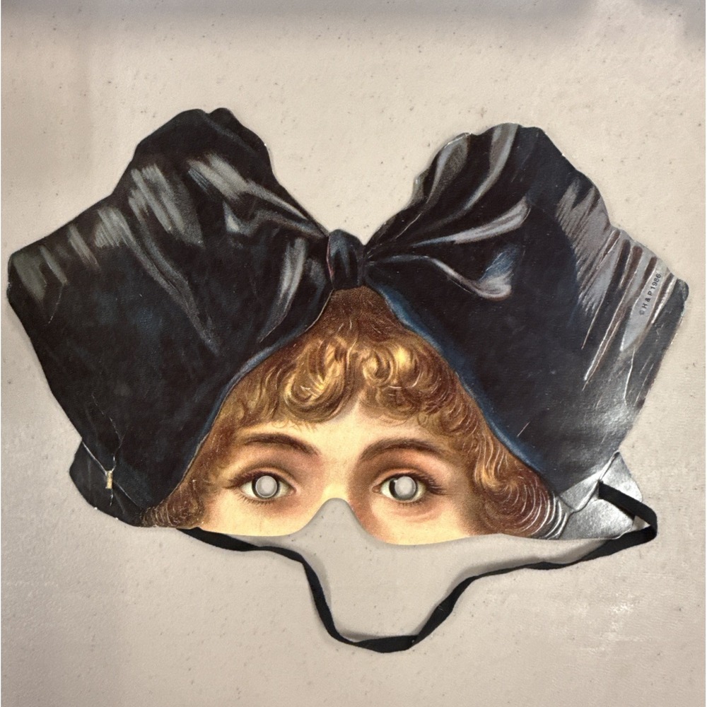 H&P 1986 Alsatian Girl‎ With Big Bow Mask Fascimile of Genuine Victorian Mask